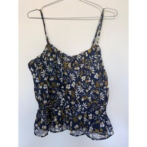 Bila 77 Floral Smocked Peplum Cami Top Womens Medium